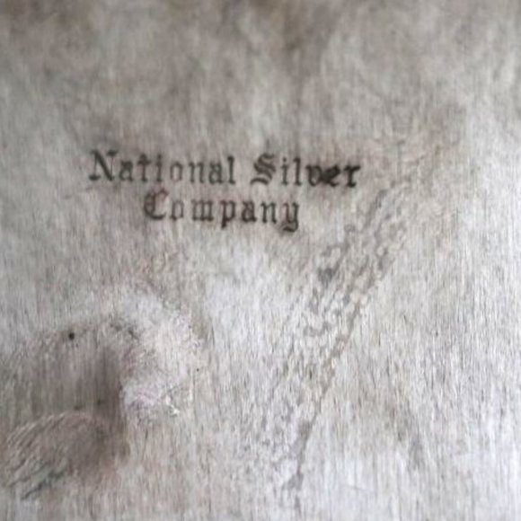 National Silver Company Silver Plate Tray Plate Oval Ornate Vanity Tray - Picture 5 of 5